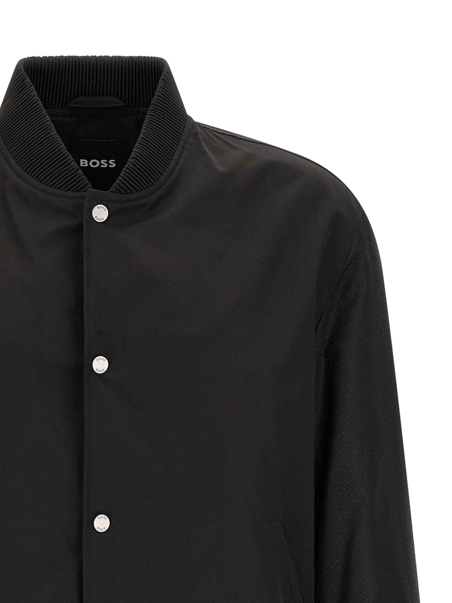 Black Polyester Bomber