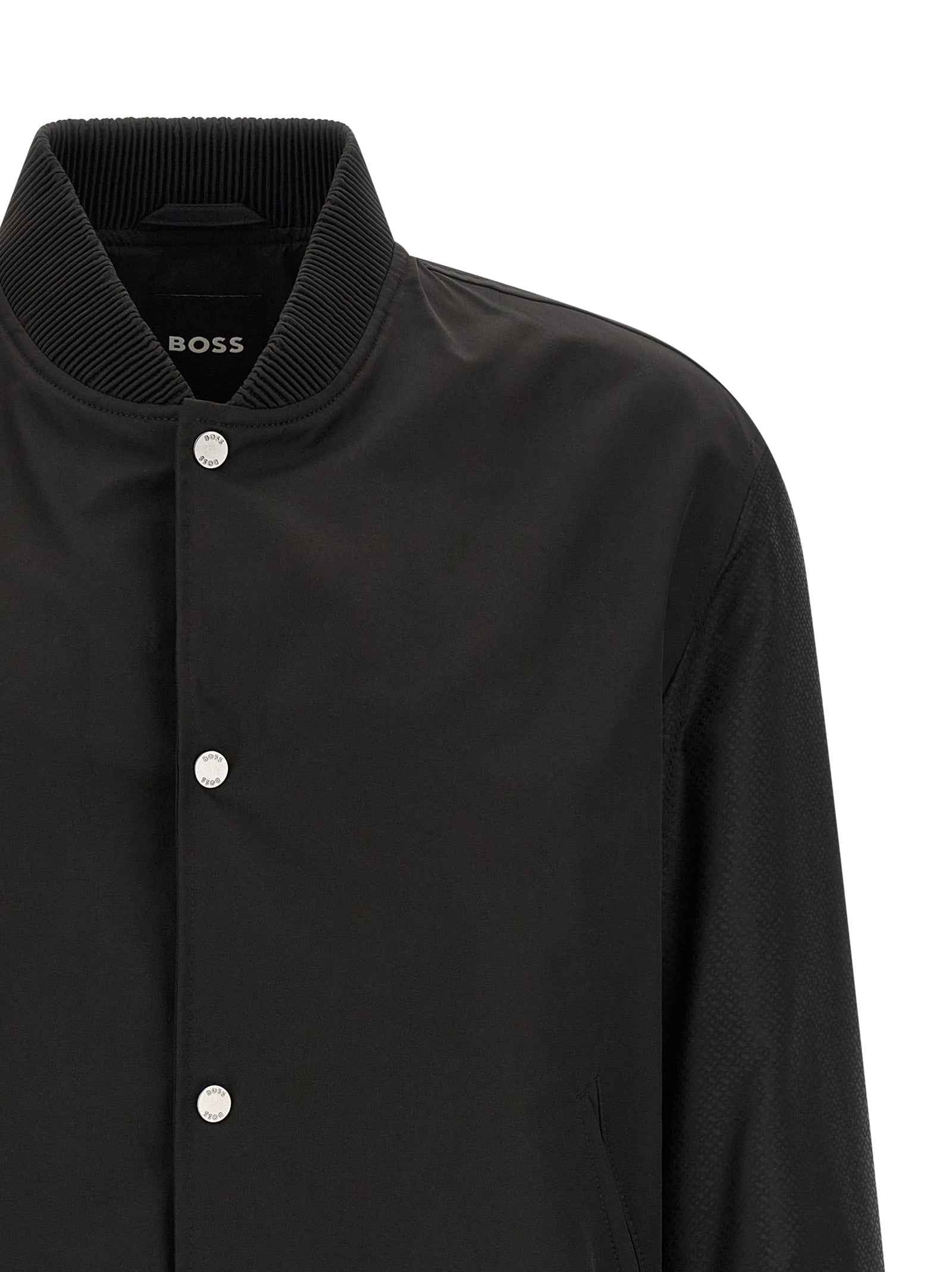 Black Polyester Bomber