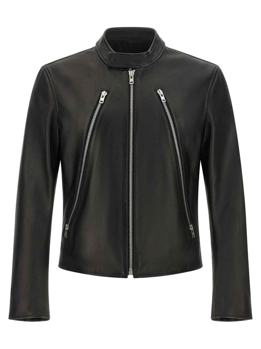 Black Lamb Leather Leather Jacket