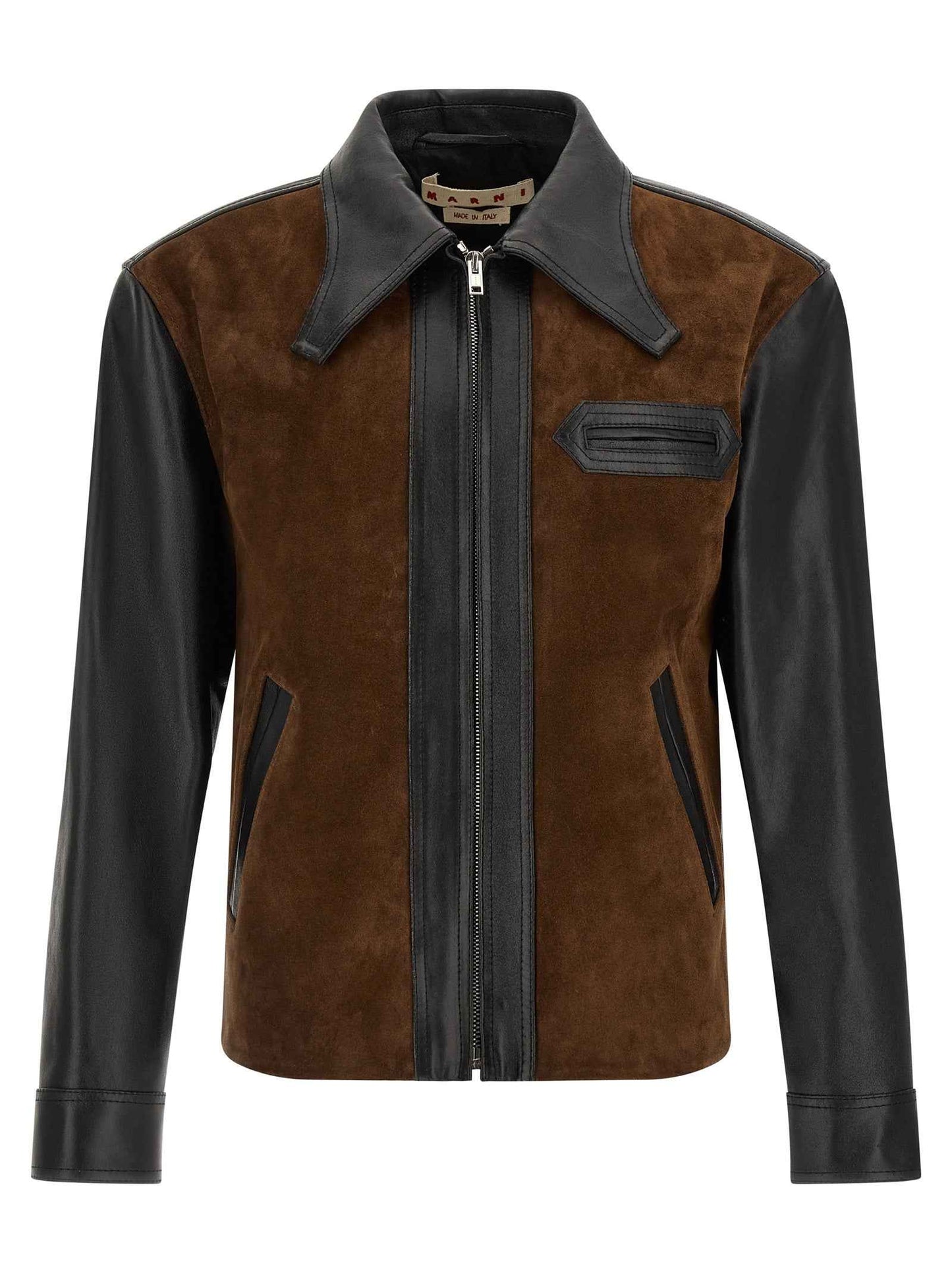 Multicolor Calfskin Leather Jacket