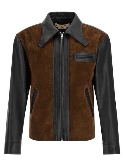 Multicolor Calfskin Leather Jacket
