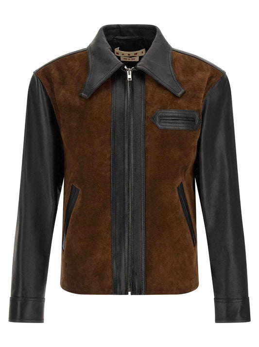 Multicolor Calfskin Leather Jacket