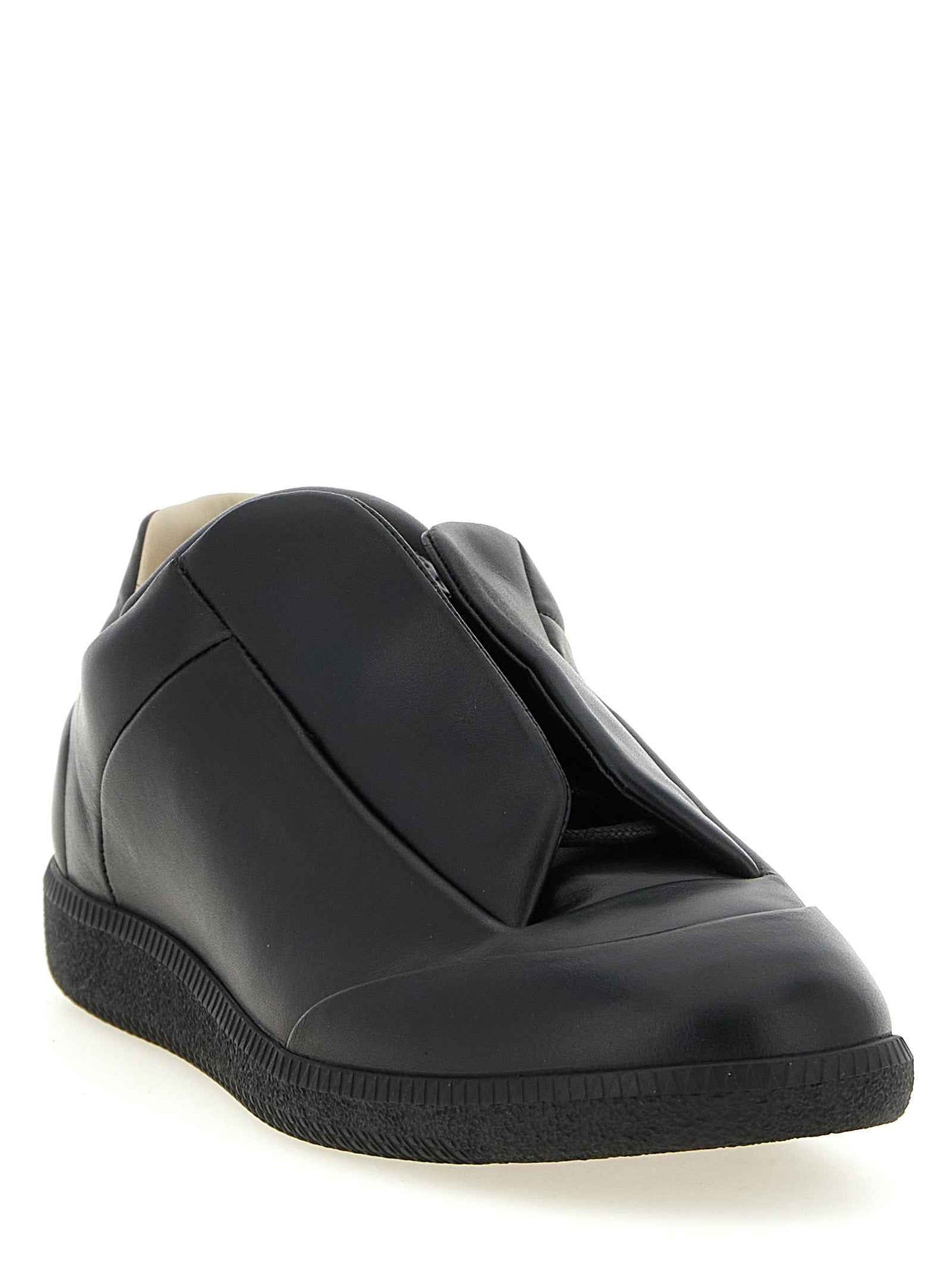 Black Calfskin Low Top Sneakers