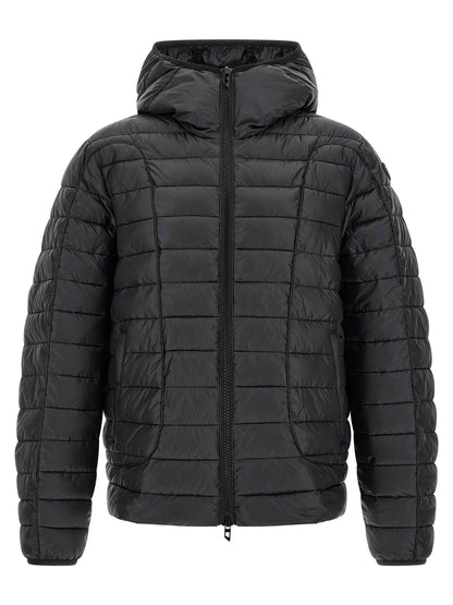 Black Polyester Full-Length Jacket