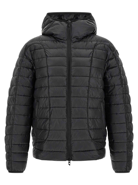 Black Polyester Full-Length Jacket