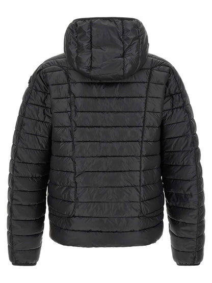 Black Polyester Full-Length Jacket