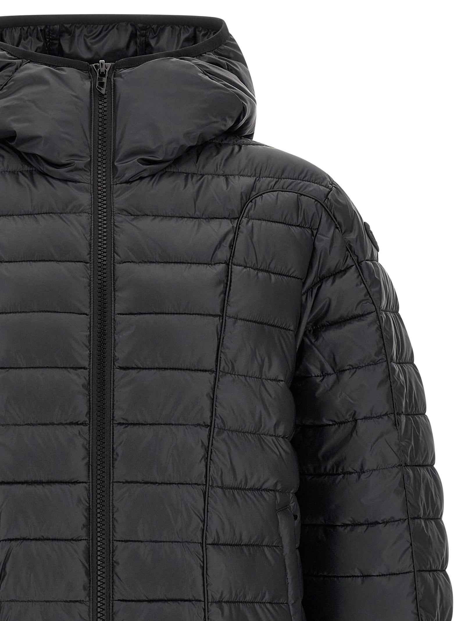 Black Polyester Full-Length Jacket