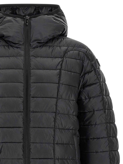 Black Polyester Full-Length Jacket