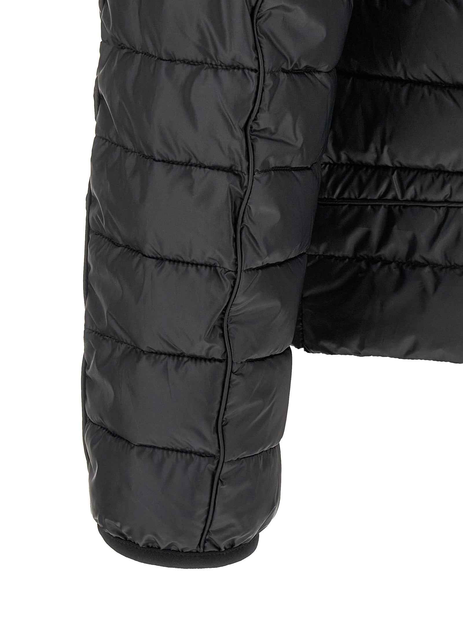 Black Polyester Full-Length Jacket