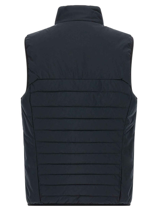 Blue Polyester Sleeveless Jacket