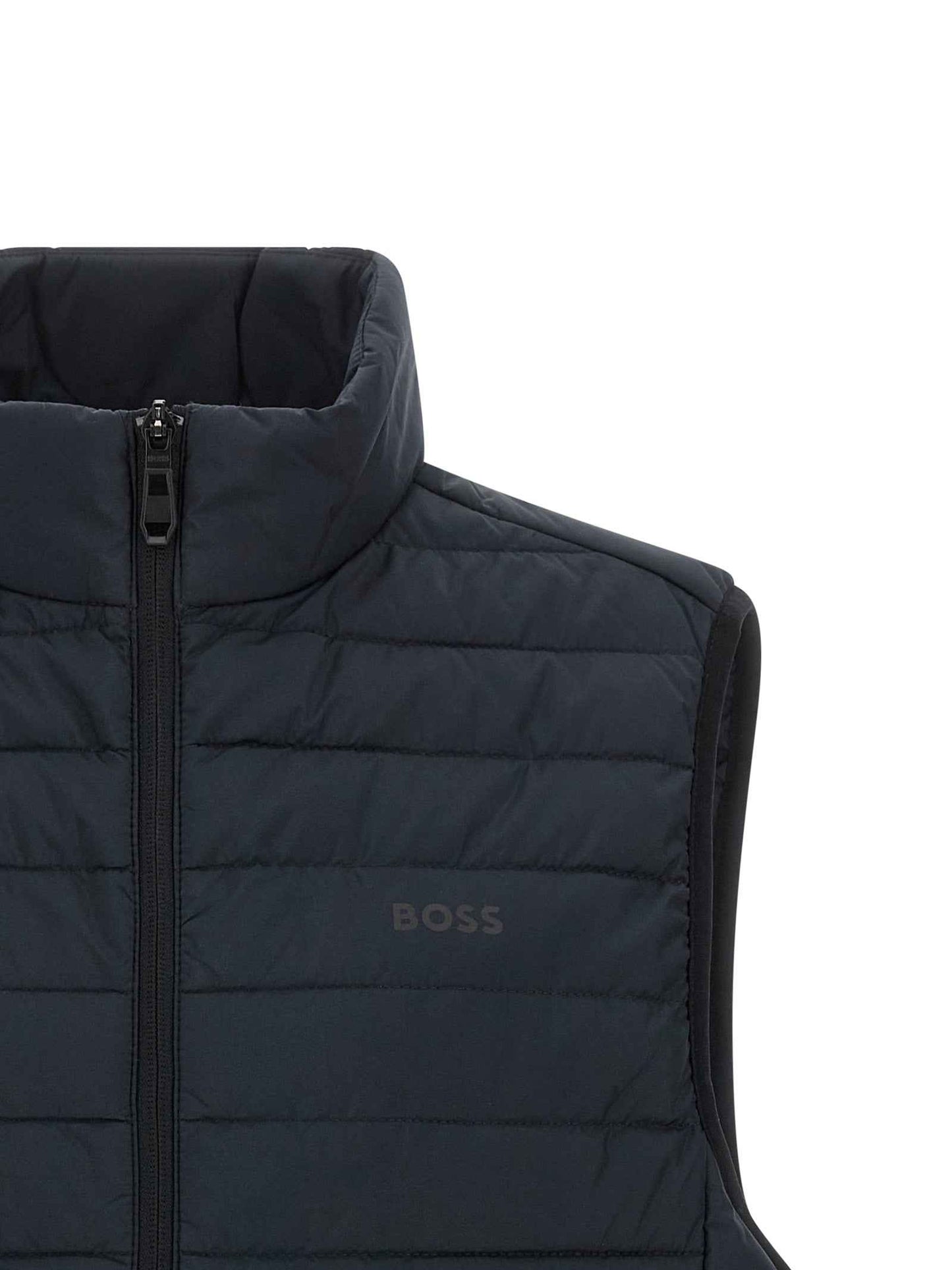 Blue Polyester Sleeveless Jacket