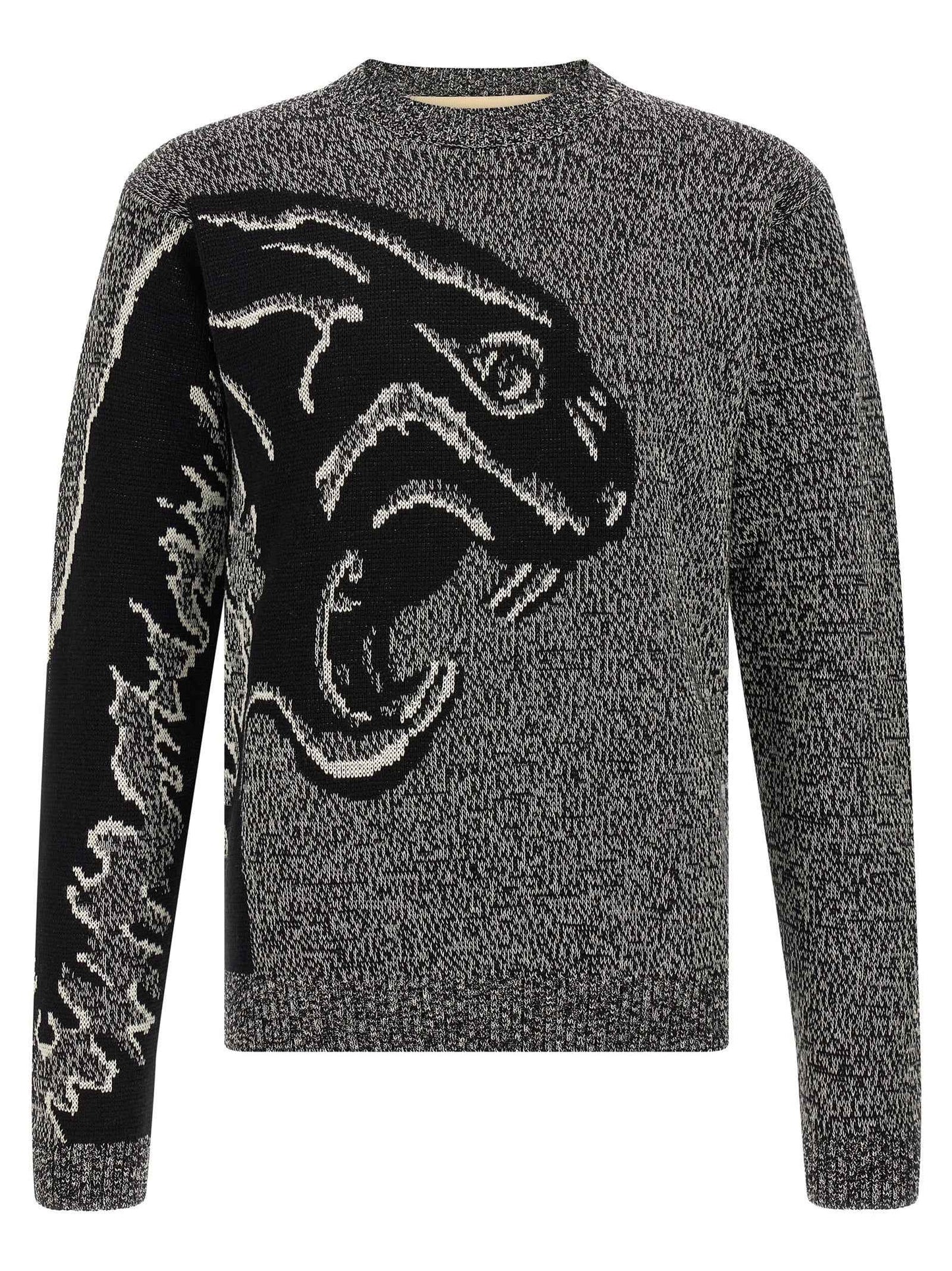 Bicolor Virgin Wool Cardigan
