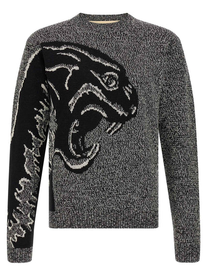 Bicolor Virgin Wool Cardigan
