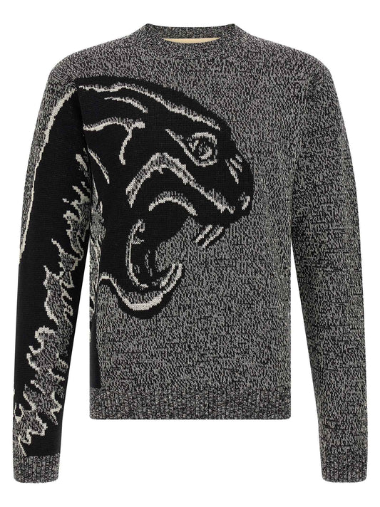 Bicolor Virgin Wool Cardigan