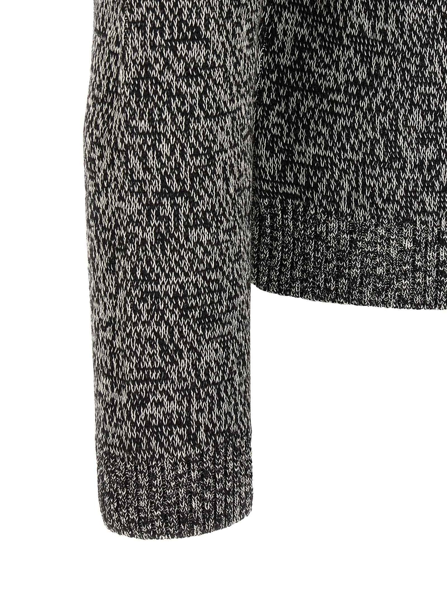 Bicolor Virgin Wool Cardigan