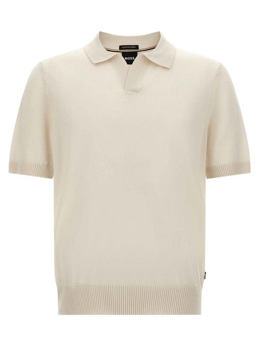 White Virgin Wool Polo Shirt