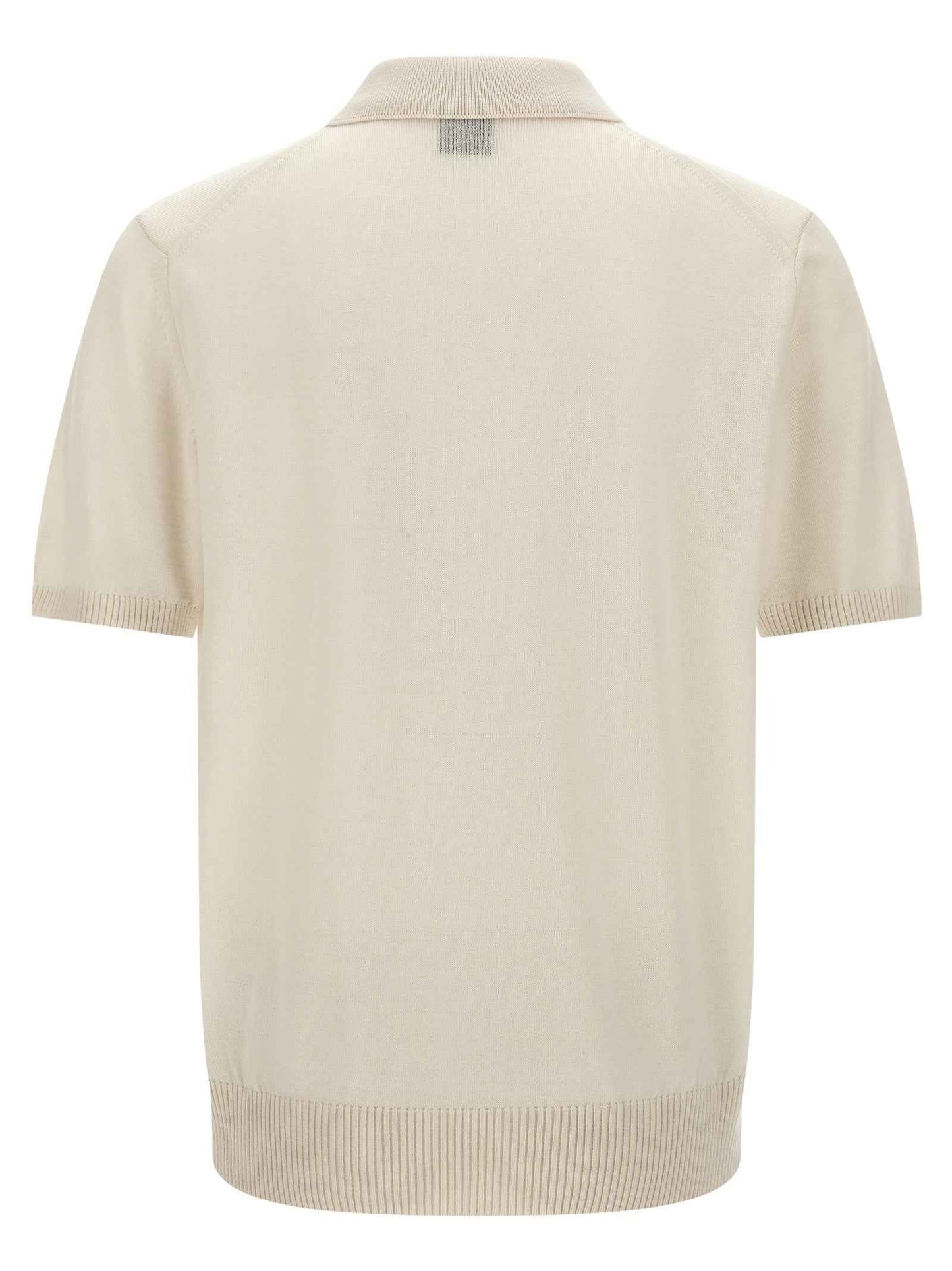 White Virgin Wool Polo Shirt
