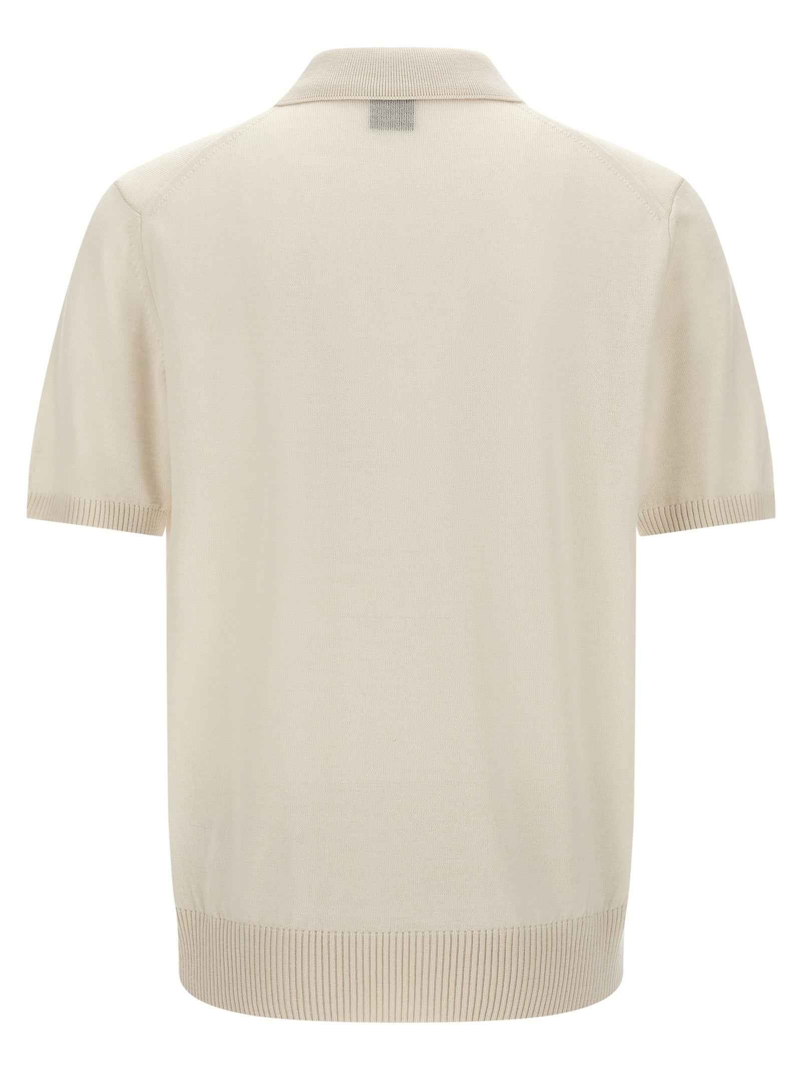 White Virgin Wool Polo Shirt