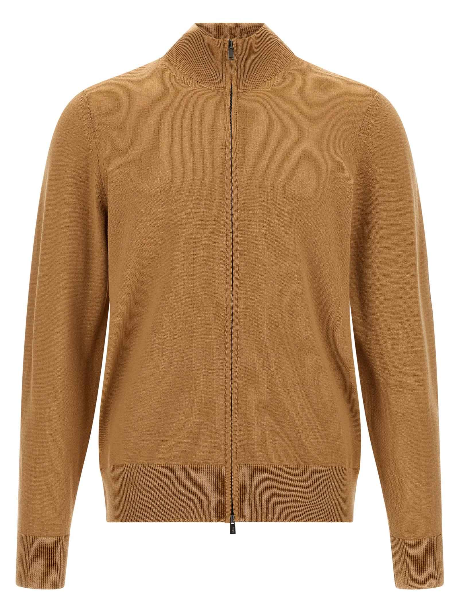 Brown Virgin Wool Cardigan