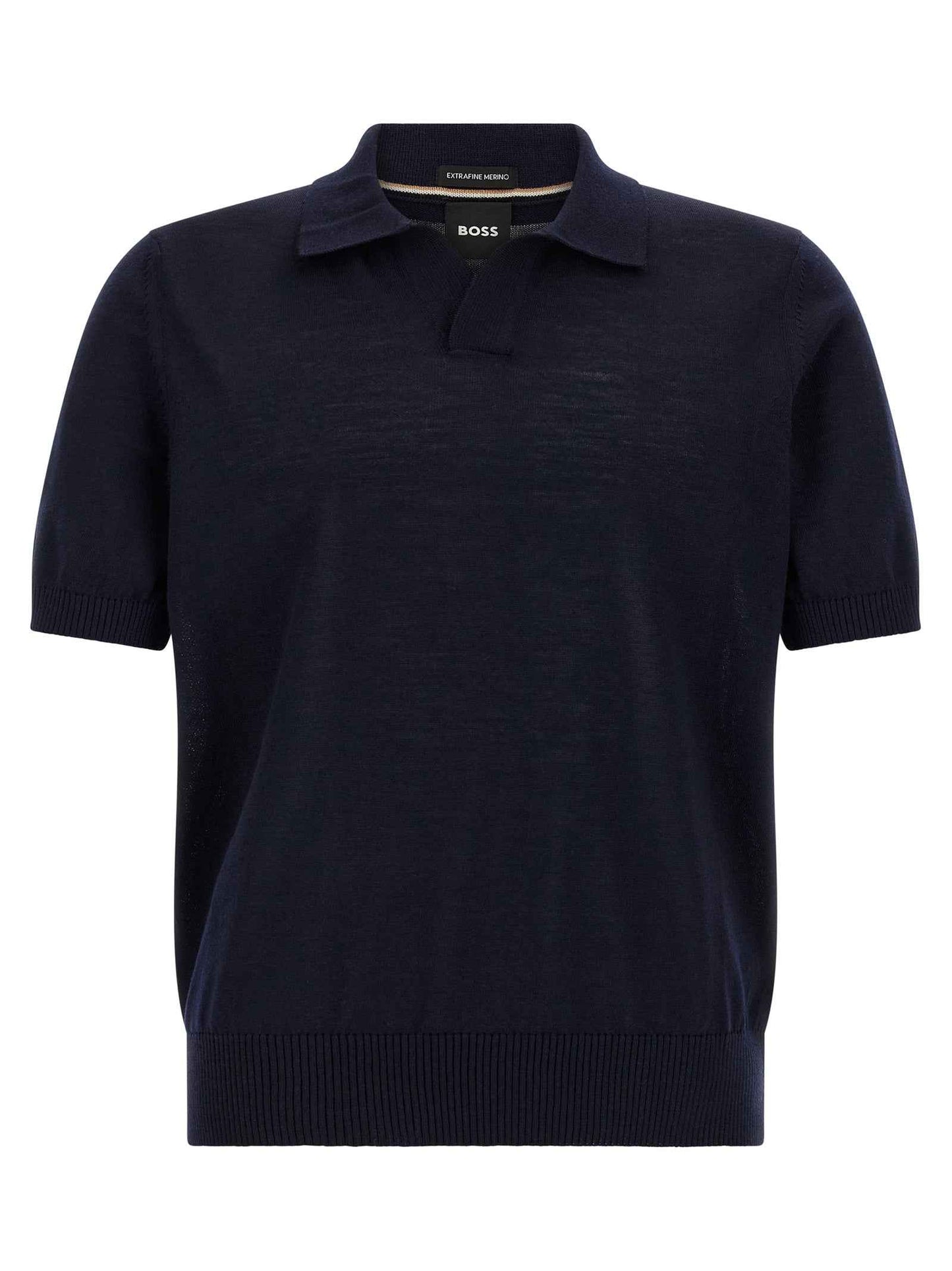 Blue Virgin Wool Polo Shirt