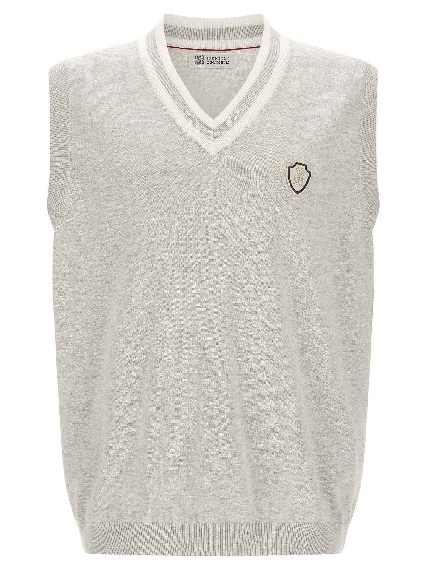 Gray Cotton Sleeveles Sweater