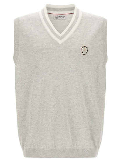 Gray Cotton Sleeveles Sweater