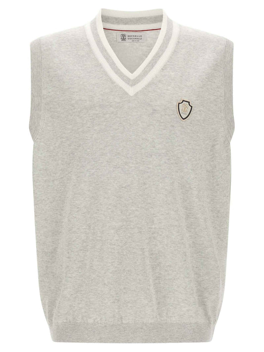 Gray Cotton Sleeveles Sweater