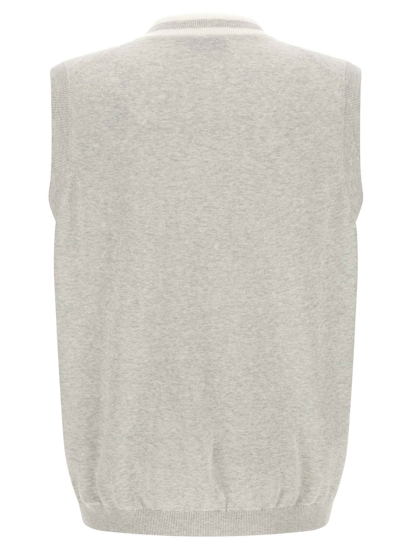 Gray Cotton Sleeveles Sweater