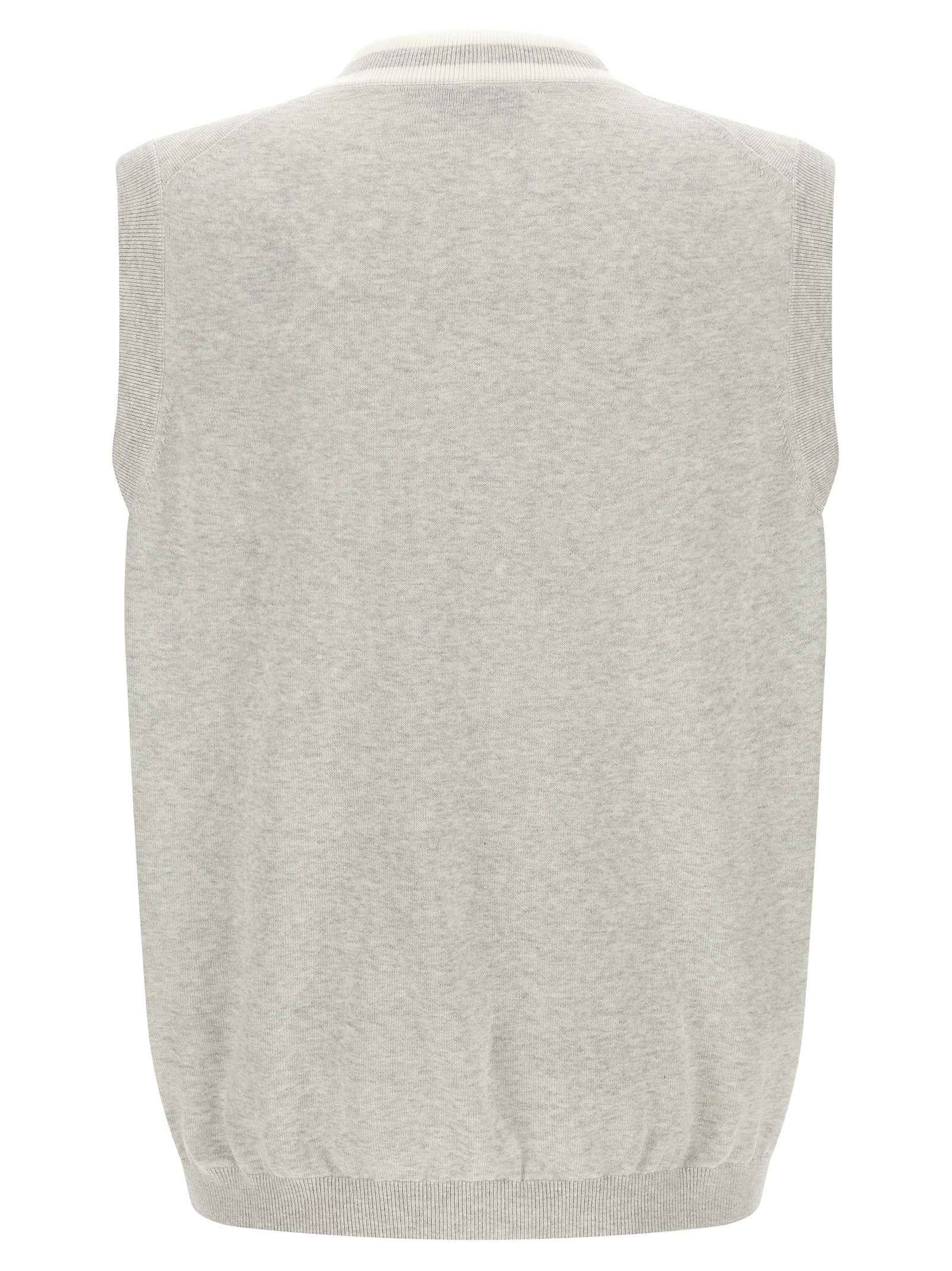 Gray Cotton Sleeveles Sweater