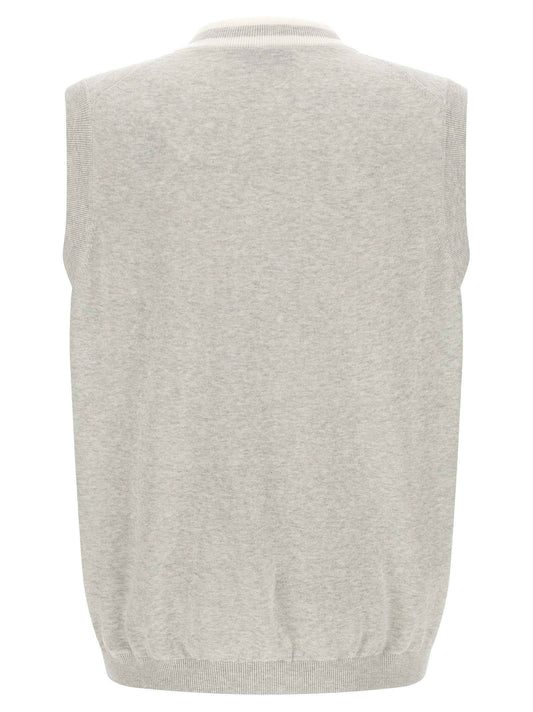 Gray Cotton Sleeveles Sweater