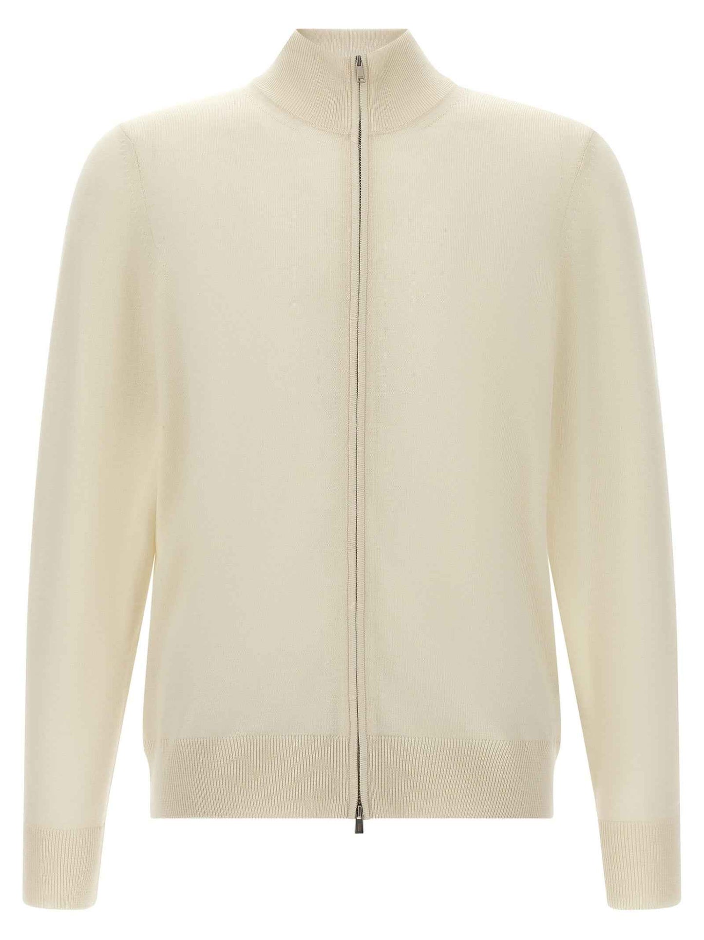 White Virgin Wool Cardigan