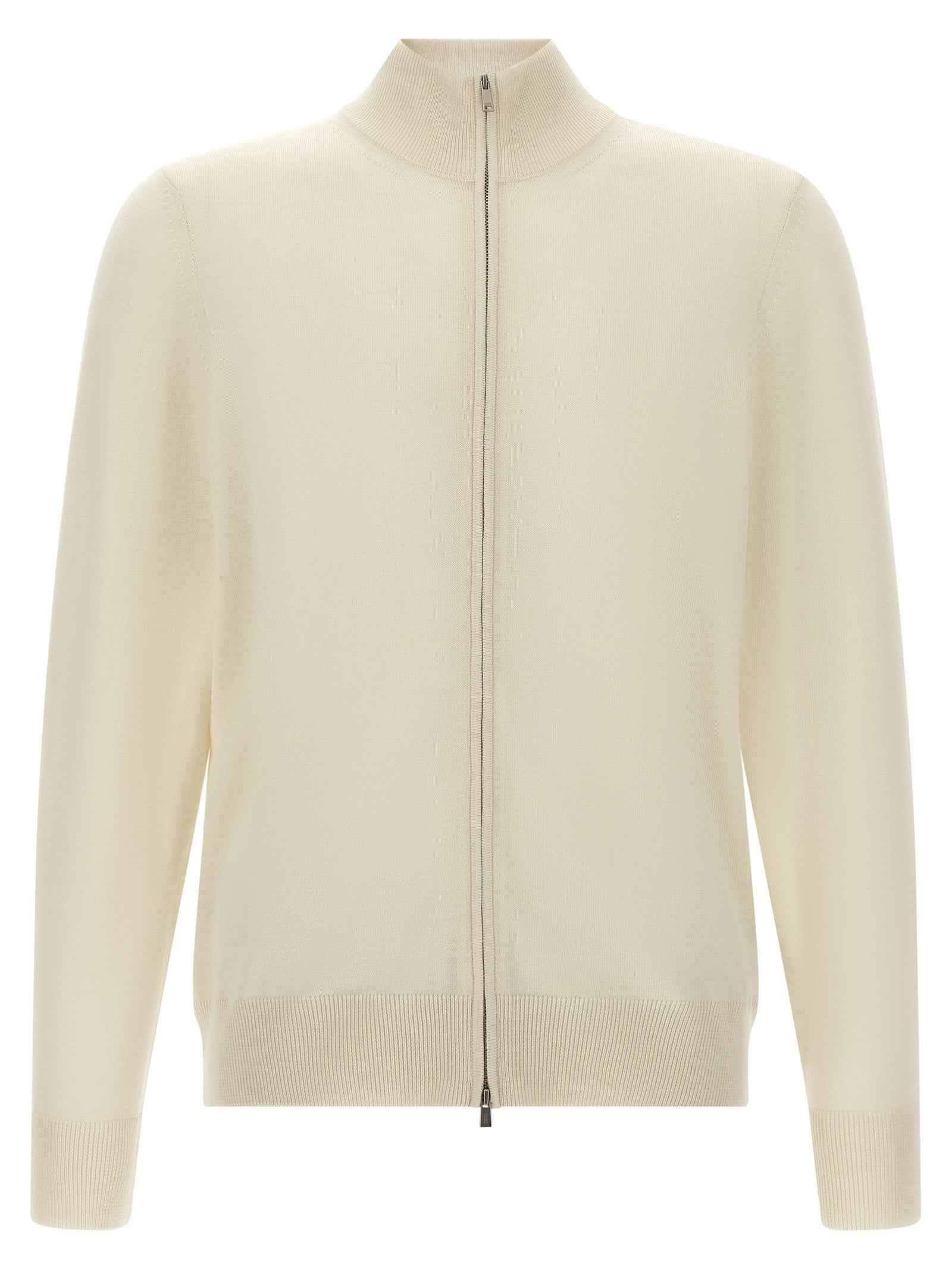 White Virgin Wool Cardigan
