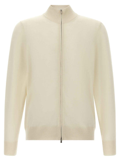 White Virgin Wool Cardigan