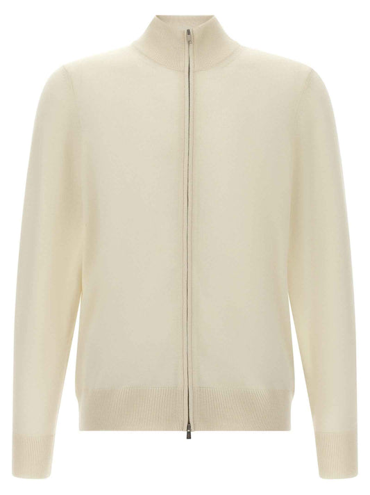 White Virgin Wool Cardigan