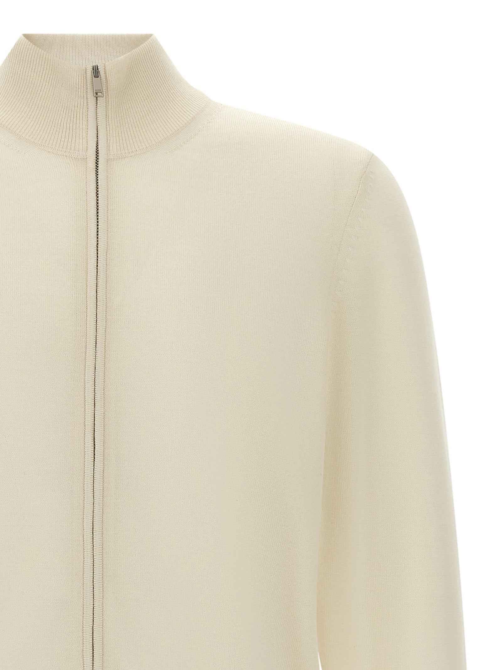 White Virgin Wool Cardigan