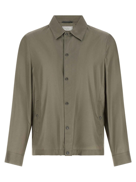 Bicolor Silk Full-Length Jacket