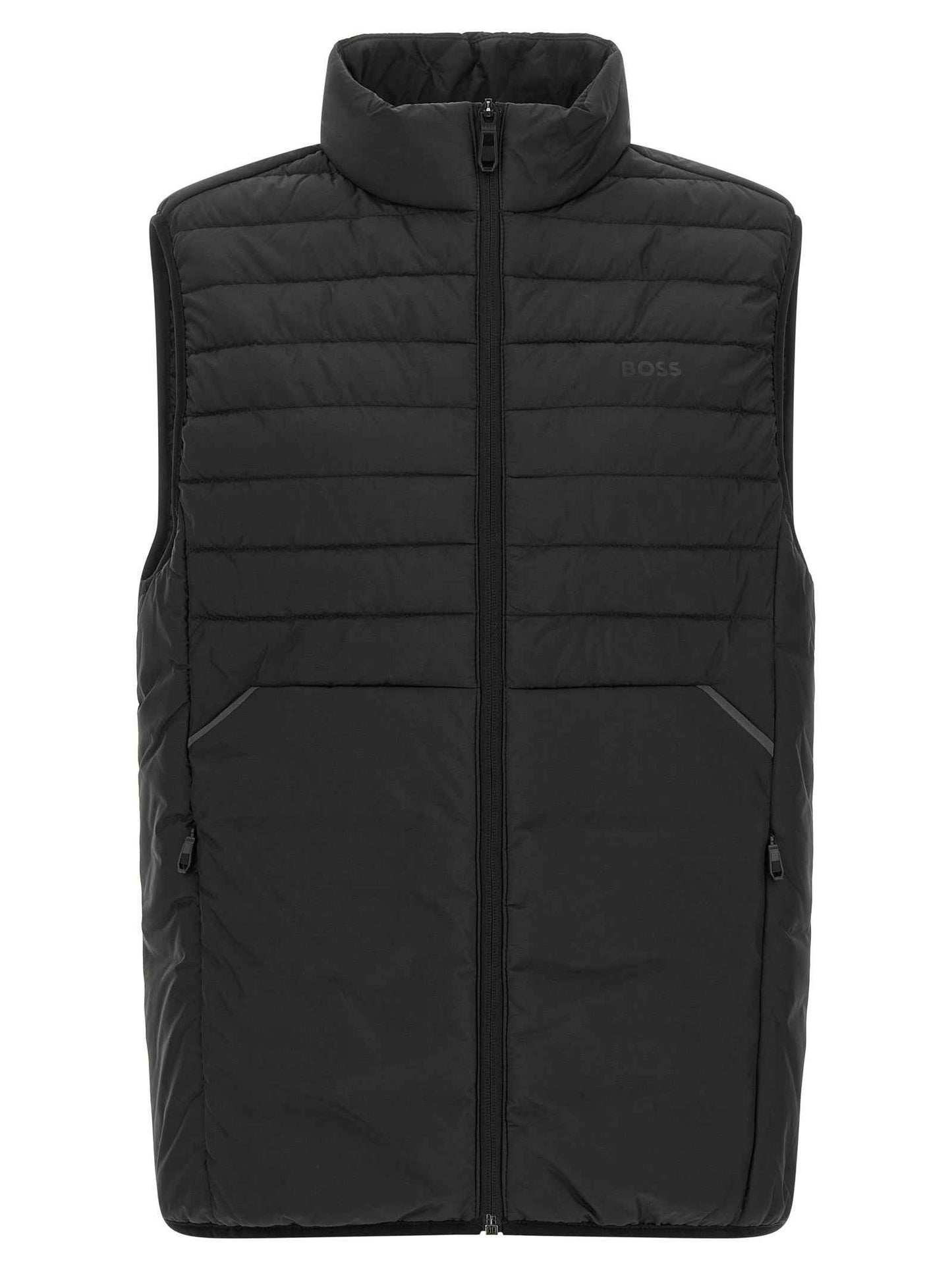 Black Polyester Sleeveless Jacket