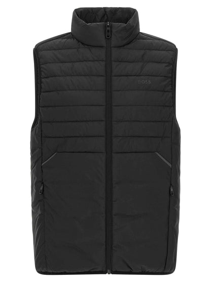 Black Polyester Sleeveless Jacket