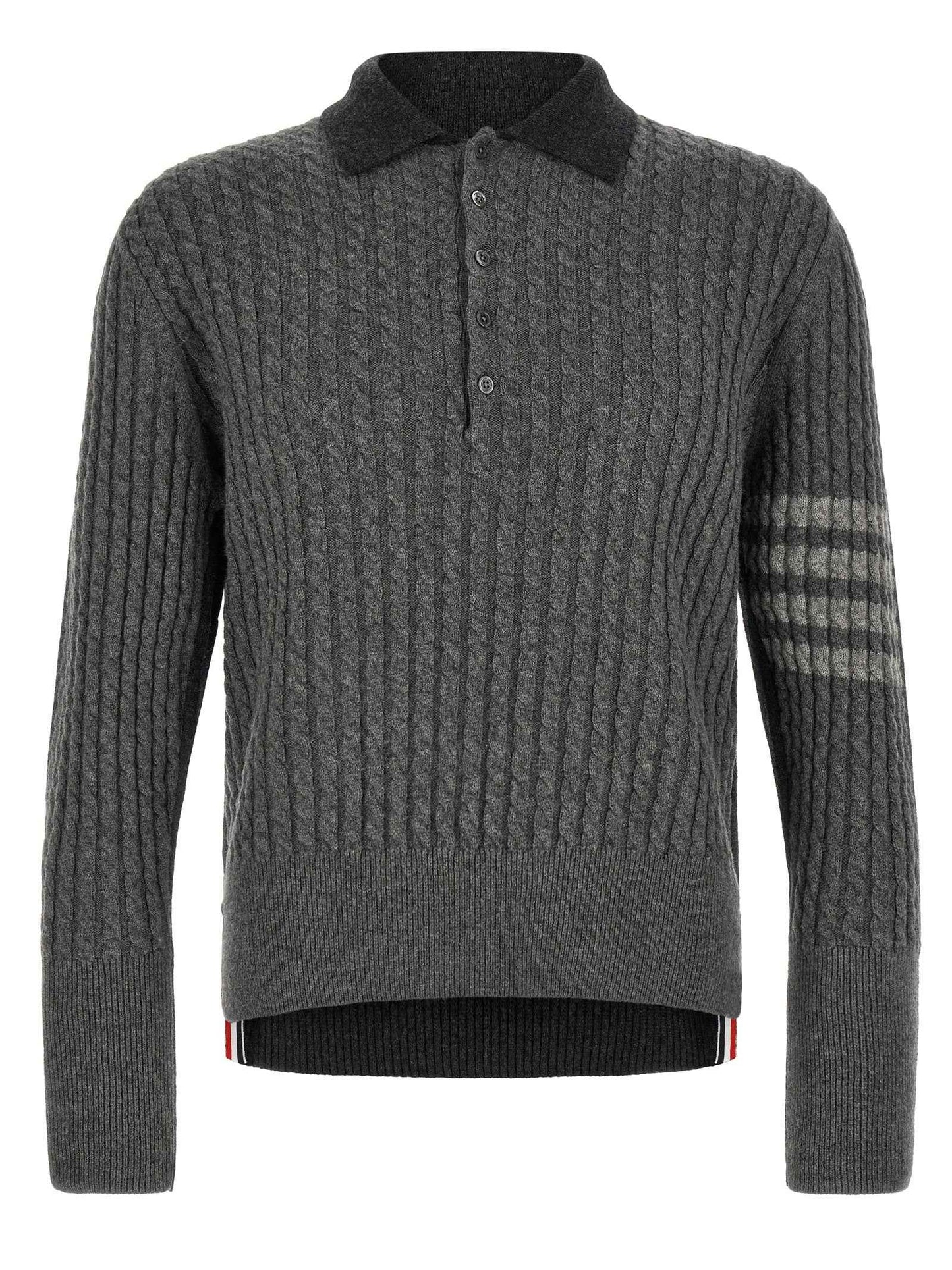 Gray Virgin Wool Polo Shirt