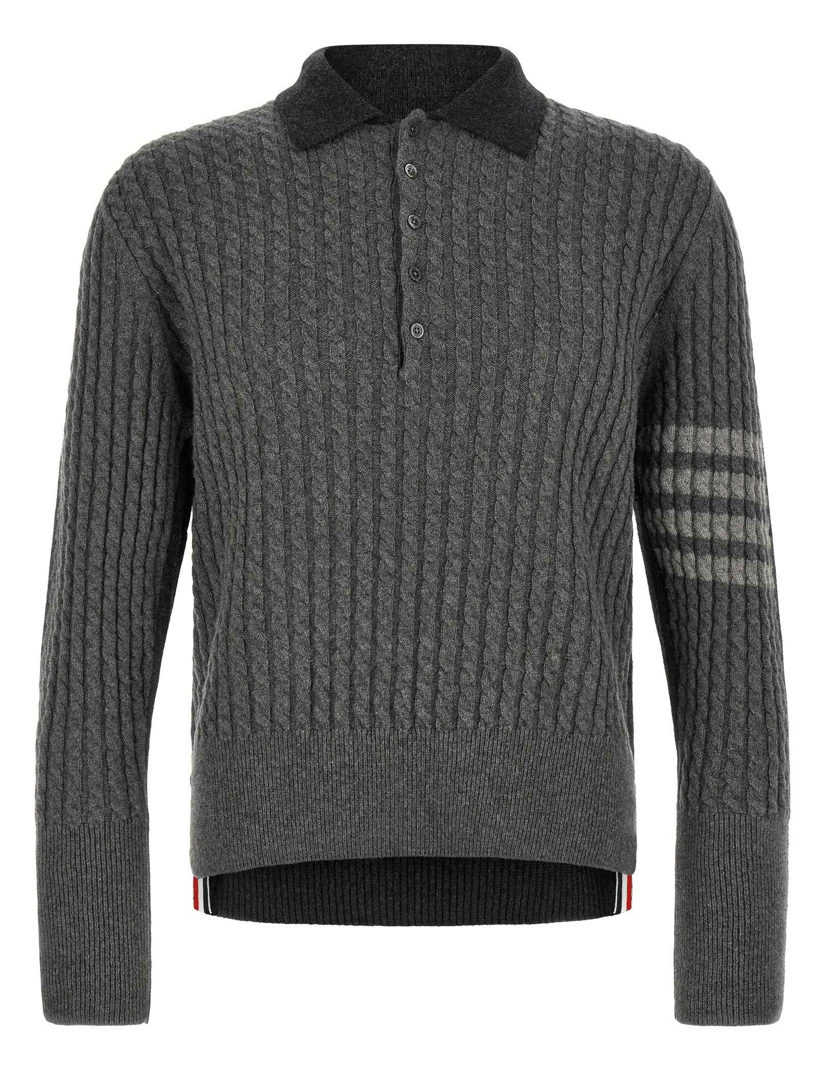 Gray Virgin Wool Polo Shirt