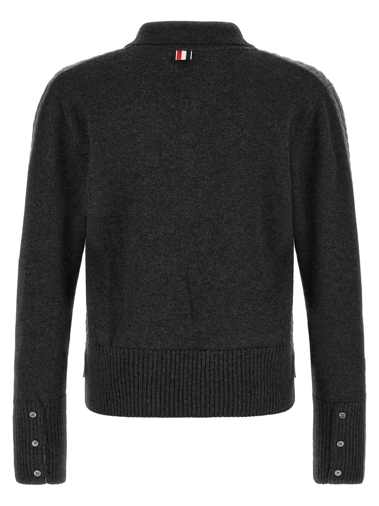 Gray Virgin Wool Polo Shirt