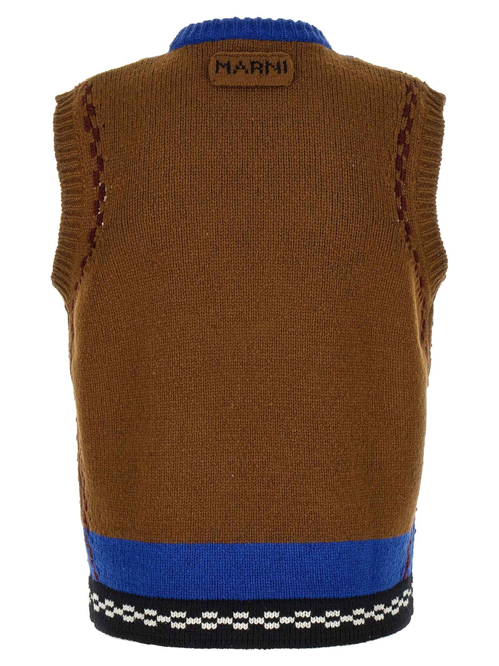 Multicolor Wool Sleeveles Sweater