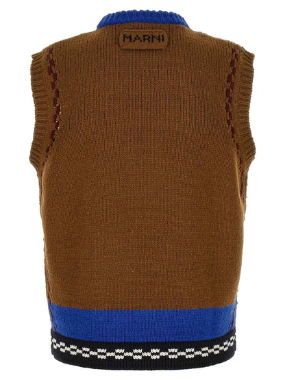Multicolor Wool Sleeveles Sweater
