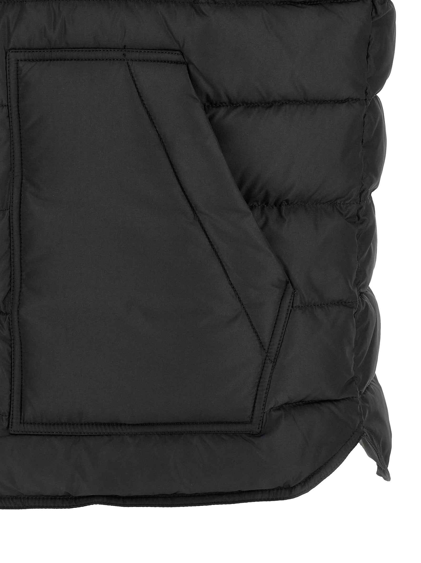 Black Polyester Sleeveless Jacket