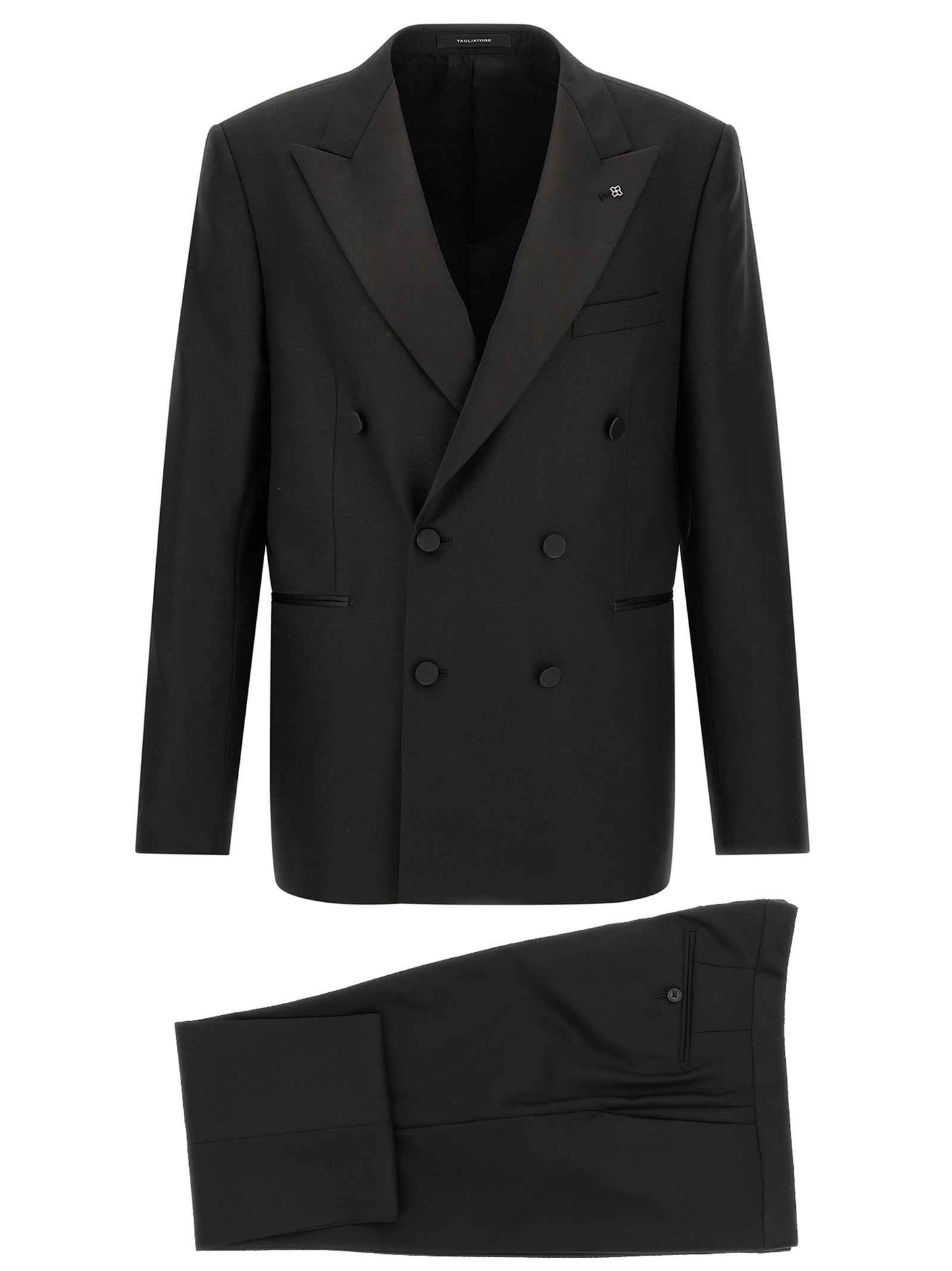 Black Virgin Wool Two-Piece Suit