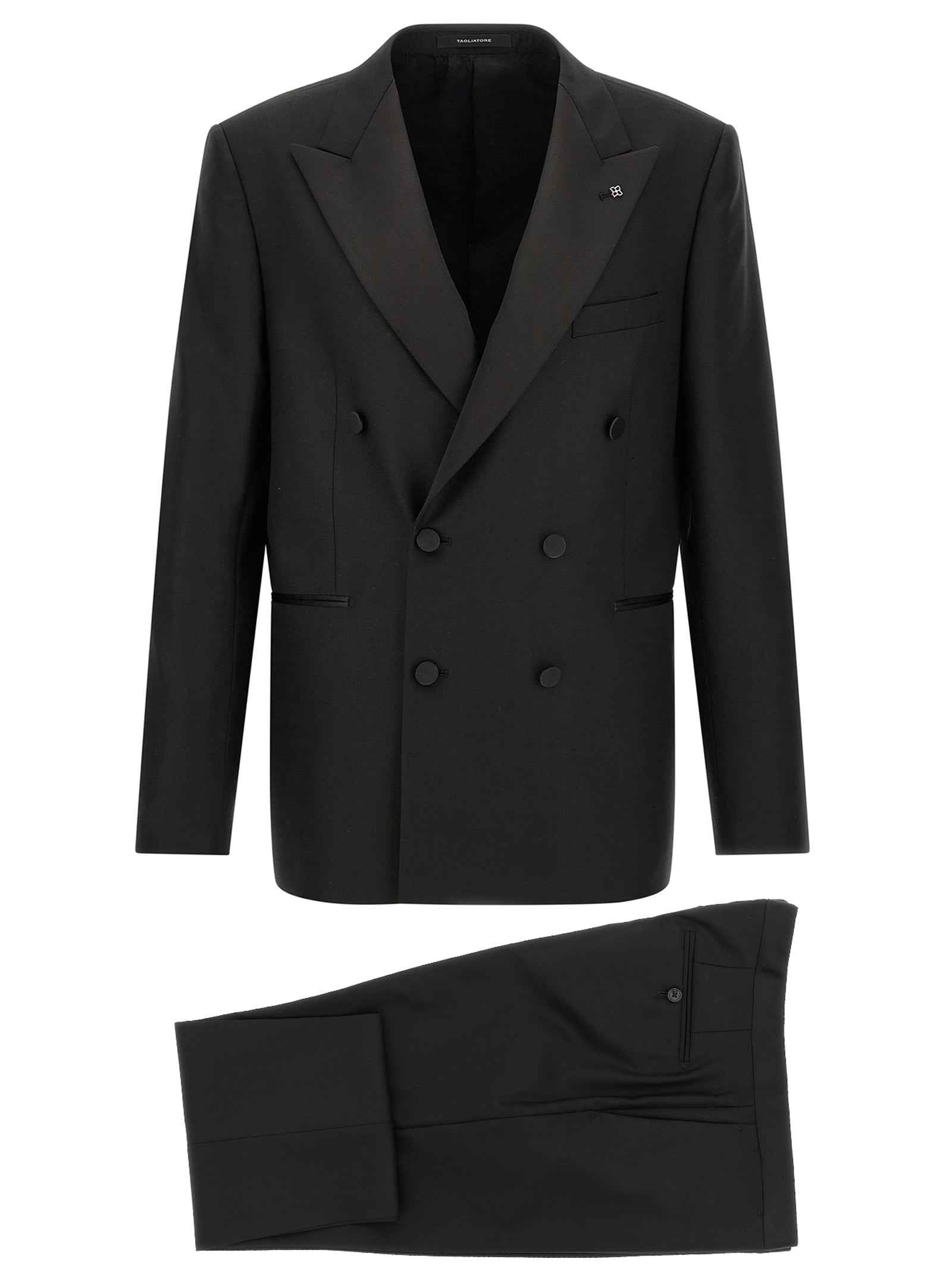 Black Virgin Wool Two-Piece Suit
