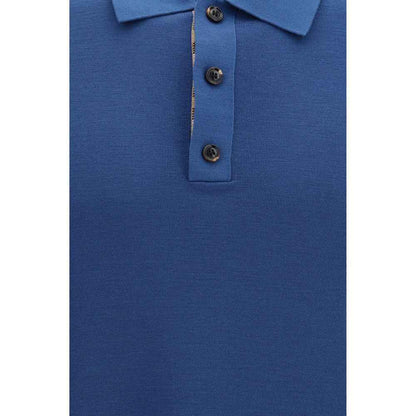 Blue Wool Oves Aries Polo Shirt
