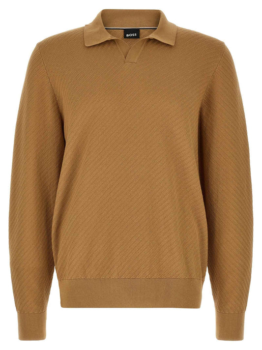Brown Cotton Polo Shirt