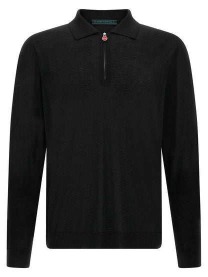 Black Wool Polo Shirt
