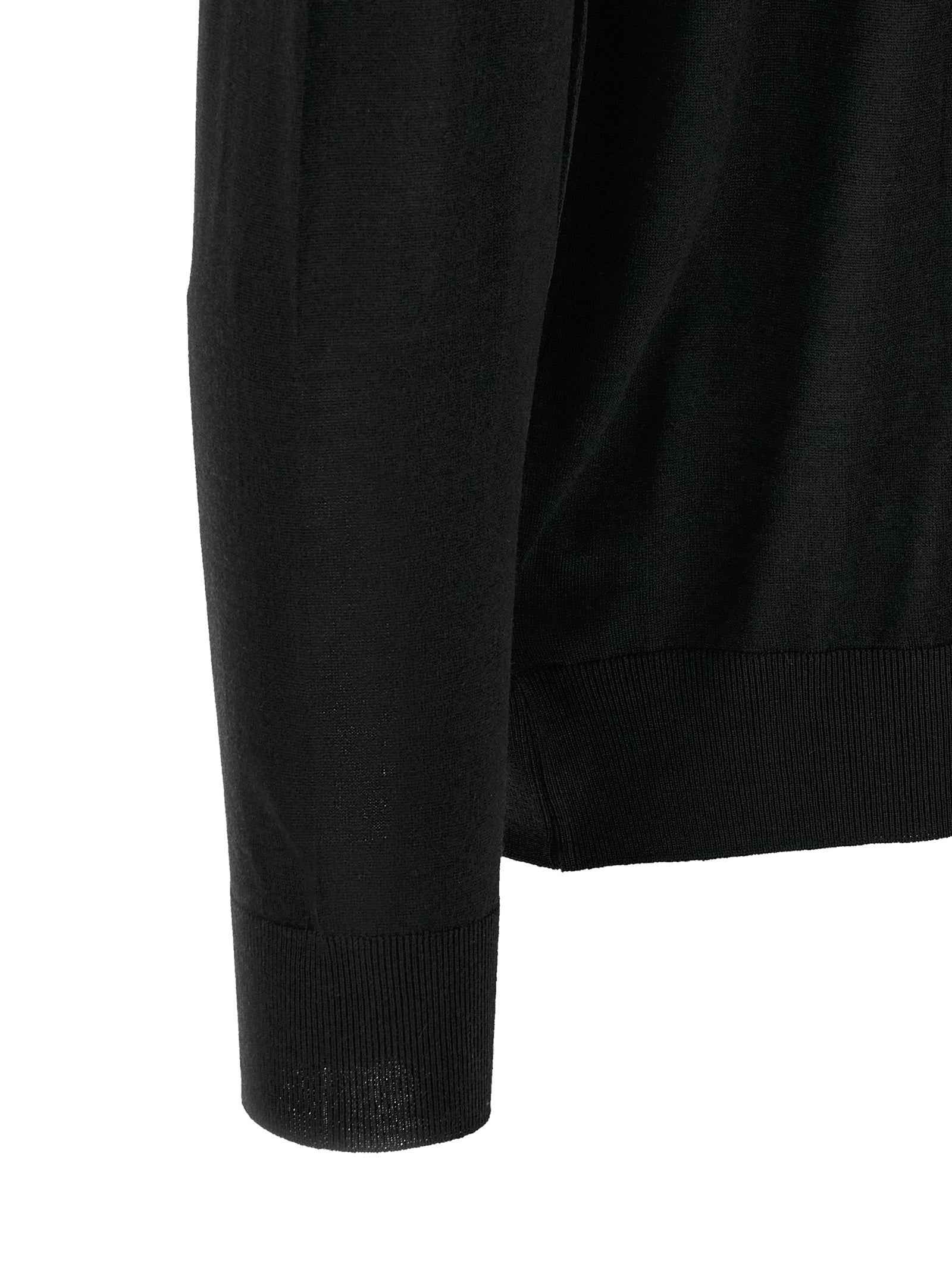 Black Wool Polo Shirt